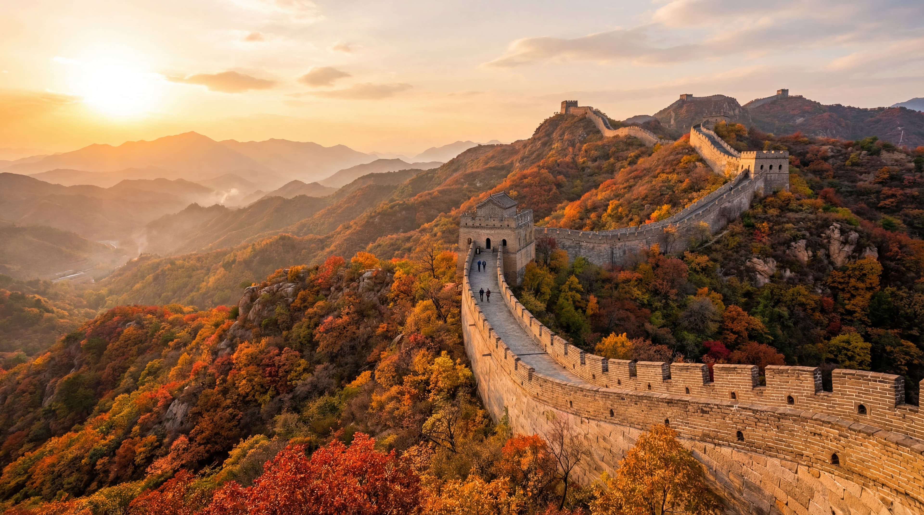 Gran Muralla China al atardecer para el Mapa Mundi de Hispasia